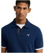 Men's Barbour Tartan Pique Polo Shirt - Estate Blue