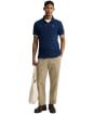 Men's Barbour Tartan Pique Polo Shirt - Estate Blue