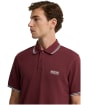 Men's Barbour International Evan Tipped Polo Shirt - Red Mahogany
