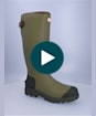 Men's Hunter Field Bull Dog Back Adjustable Wellington Boots - Bulldog Green / Dark Olive